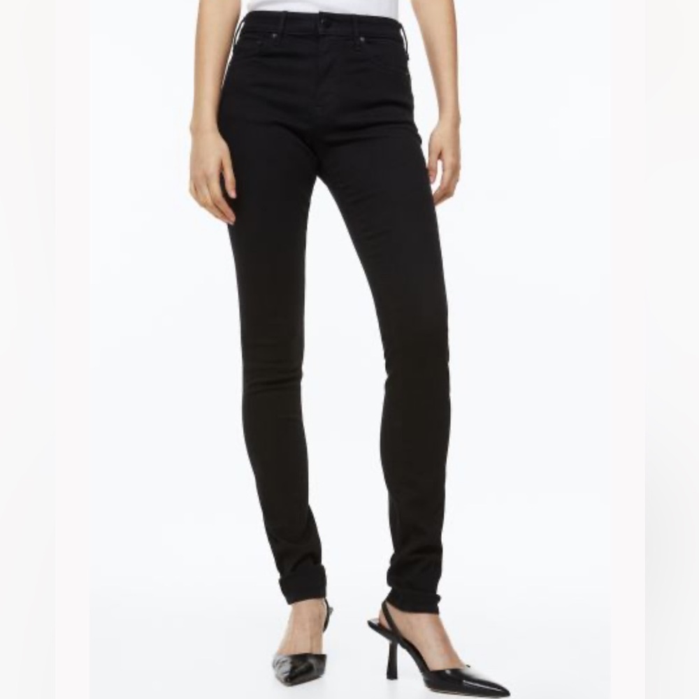 👖H&M Skinny Regular Ankle, Black Denim Jeans, Size 31